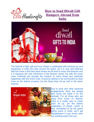 How to Send Diwali Gift Hampers Abroad from India