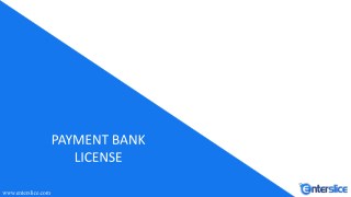 Payments Bank License Services in India by Enterslice