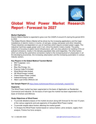 Global Wind Power Market Research Report - Forecast to 2027