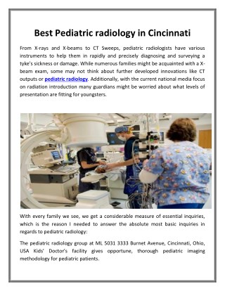 Best Pediatric radiology in Cincinnati
