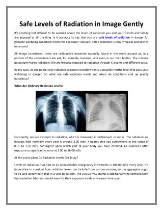 Safe Levels of Radiation in Image Gently