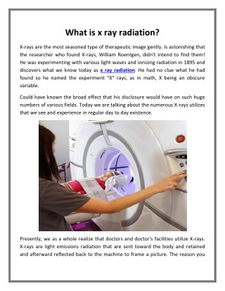 What is x ray radiation?