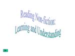 Reading Non-fiction: Learning and Understanding