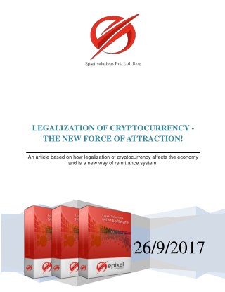 Legalization of Cryptocurrency - The new force of attraction!