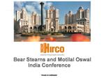 Bear Stearns and Motilal Oswal India Conference