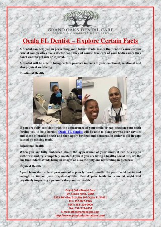 Ocala FL Dentist – Explore Certain Facts