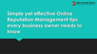 Simple yet effective Online Reputation Management tips every business owner needs to know