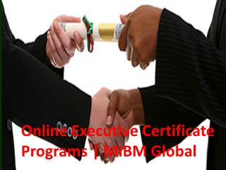 Online Executive Certificate Programs an excellent marketing professional