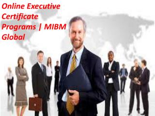 Online Executive Certificate Programs of any organization is to MIBM GLOBAL