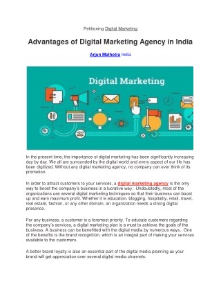 Advantages of Digital Marketing Agency in India