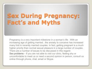 Sex During Pregnancy: Fact’s and Myths | VIVAN HOSPITAL