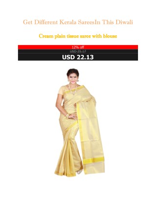 Get Different Kerala Sarees In This Diwali