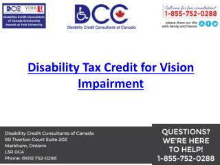 Vision Impairment Disability Tax Credit