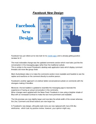 Facebook New Design