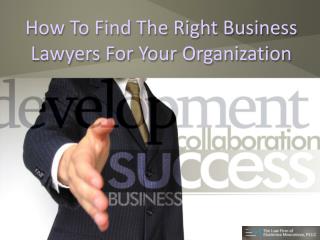 How to find the right business lawyers for your organization