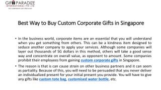 Best Way to Buy Custom Corporate Gifts in Singapore