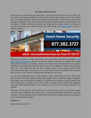 Top home security company in USA