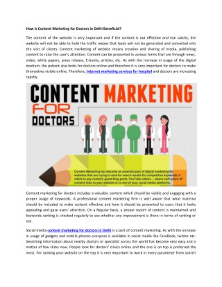 How is Content Marketing for Doctors in Delhi Beneficial?