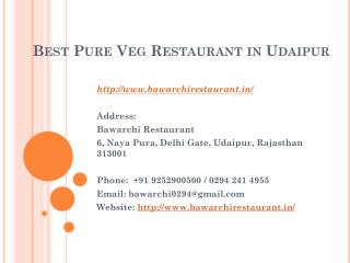 Best Pure Veg Restaurant in Udaipur