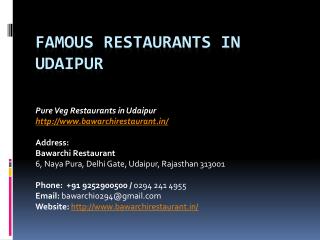 Famous Restaurants in Udaipur