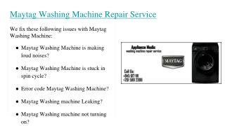 Maytag Washing Machine Repair Service