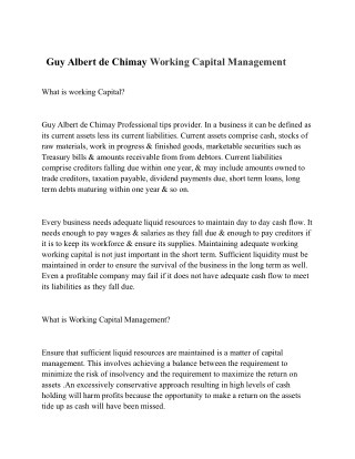 Guy Albert de Chimay What Is Human Capital Management?