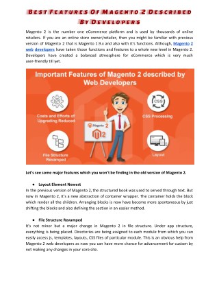 Best Features Of Magento 2 Described By Developers