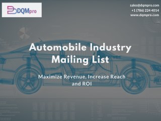 Automobile Industry Mailing List | Automotive Industry Email List