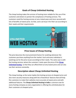 Cheap Unlimited Hosting