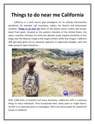 Things to do near me California