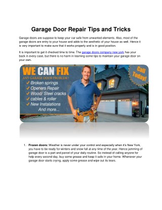 Queens Garage Door Repair & Installation Services