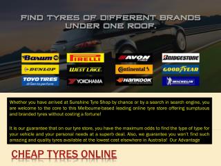 Tyre Sales online | CALL US (03) 8528 3302