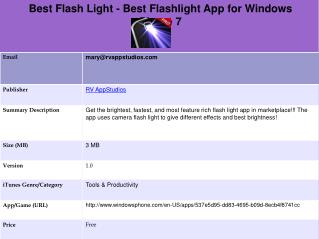 Best Flash Light - Best Flashlight App for Windows Phone 7