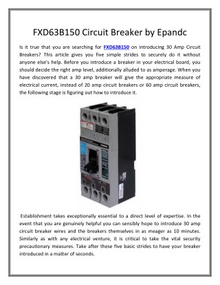 FXD63B150 Circuit Breaker by Epandc