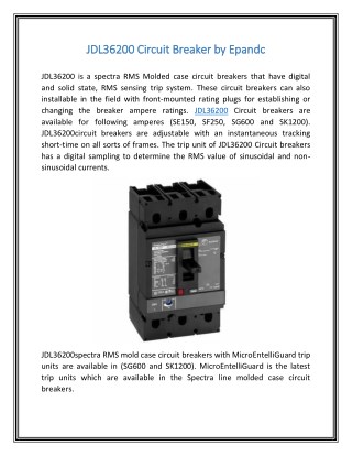 JDL36200 Circuit Breaker by Epandc