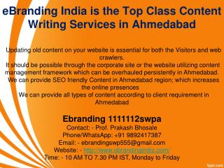 1.eBranding India is the Top Class Content Writing Services in Ahmedabad