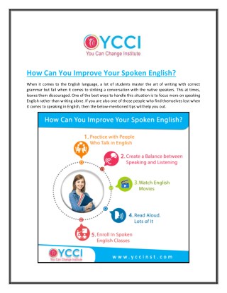 How Can You Improve Your Spoken English?