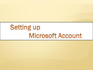Microsoft Account setup