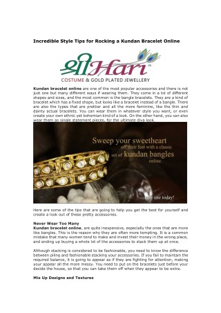 Incredible Style Tips For Rocking a Kundan Bracelet Online