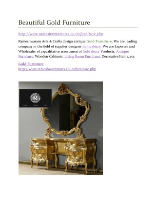 Beautiful Gold Furniture