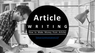 How to make money from article writing