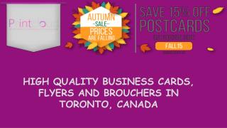 High quality business cards, flyers and brouchers in toronto, canada