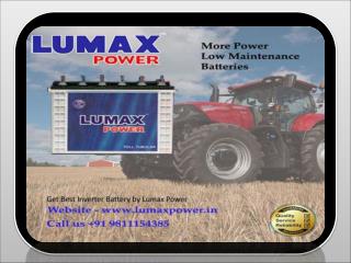 Outstanding Inverter Batteries Manufacturer in Noida | Lumax Power
