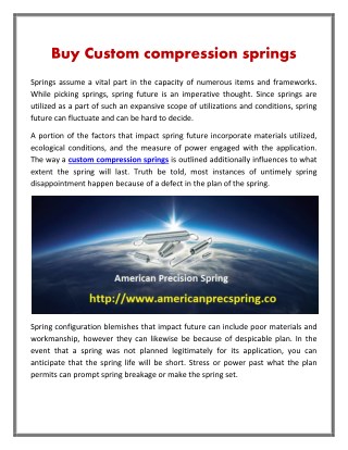 Buy Custom compression springs