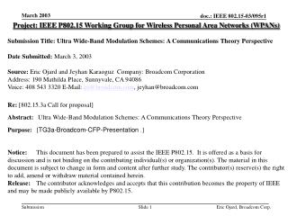 Project: IEEE P802.15 Working Group for Wireless Personal Area Networks (WPANs)