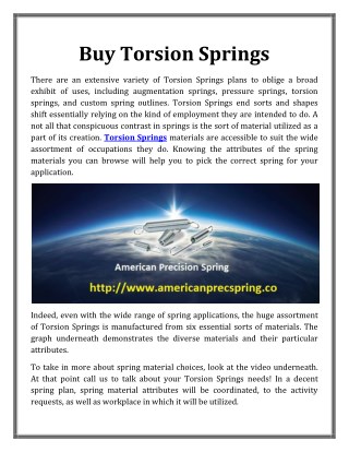 Buy Torsion Springs