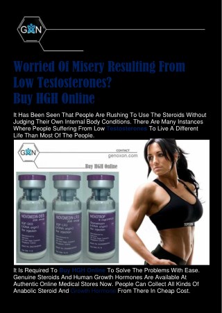 Worried Of Misery Resulting From Low Testosterones? Buy HGH Online