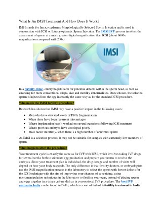 What Is An IMSI Treatment And How Does It Work?