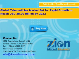 Global Telemedicine Market Would Reach USD $38.00 Billion By 2022