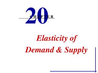 Elasticity of Demand &amp; Supply